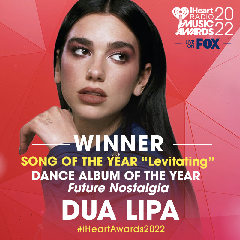 Dua Lipa wins two iHeartRadio Music Awards 