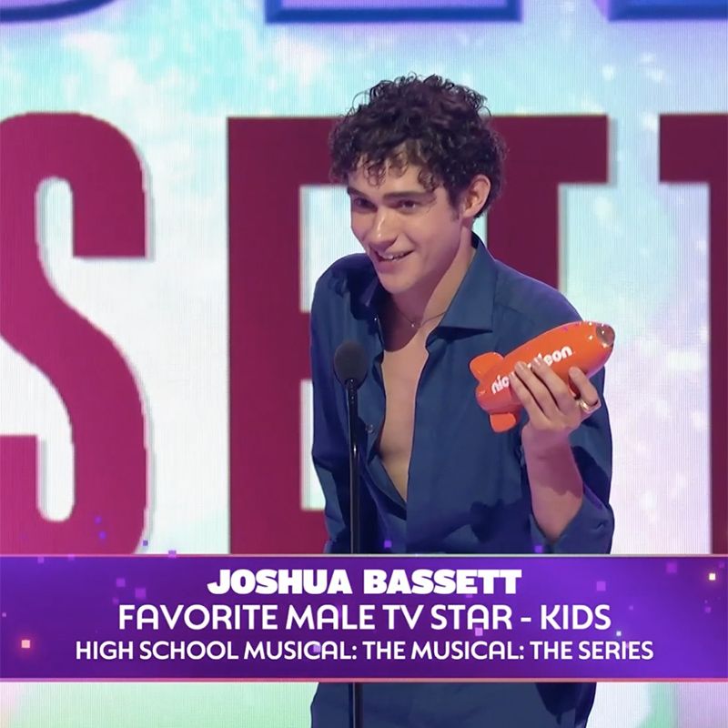 Joshua Bassett wins Favorite Male TV Star for the 2022 Nickelodeon Kids’ choice awards.