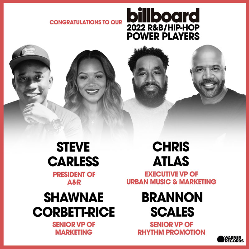 Congratulations to our Billboard R&B/Hip-Hop Power Players
