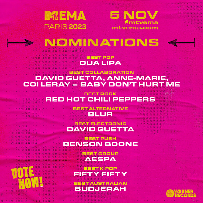 Congratulations to our 2023 MTV EMA NOMINEES 