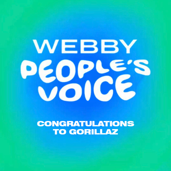 Congrats to Gorillaz at the Webby Awards